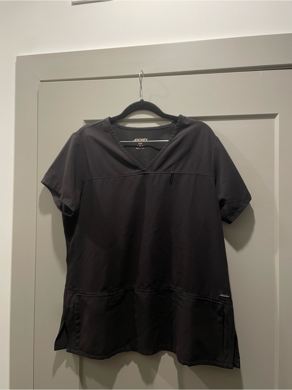 Jockey Black V-Neck Medical Scrub Top